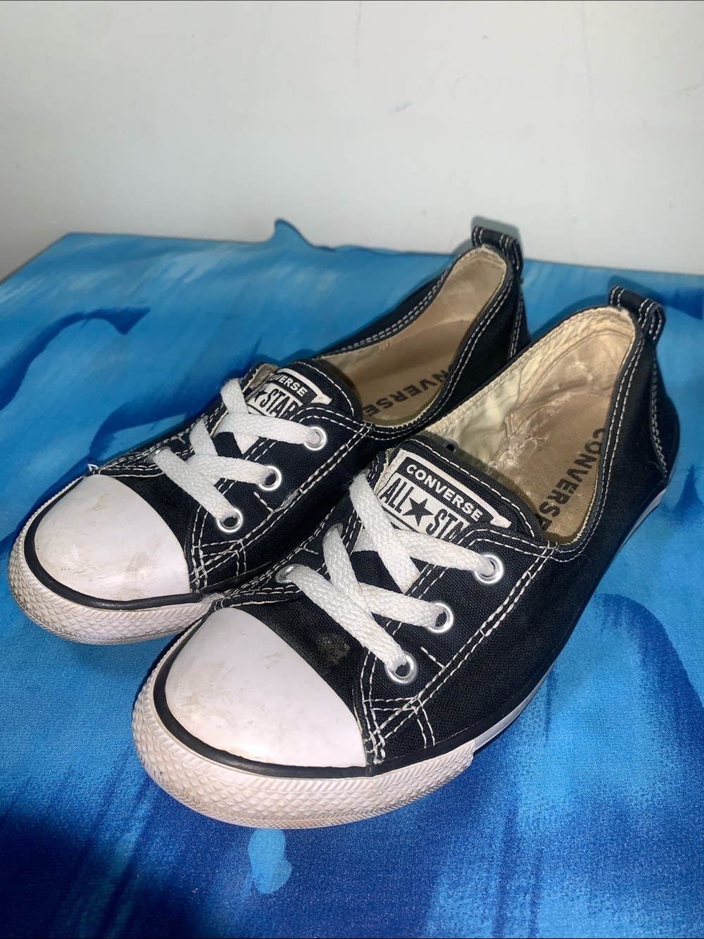 Converse Women's Chuck Taylor All Star Ballet Lace black canvas sneakers